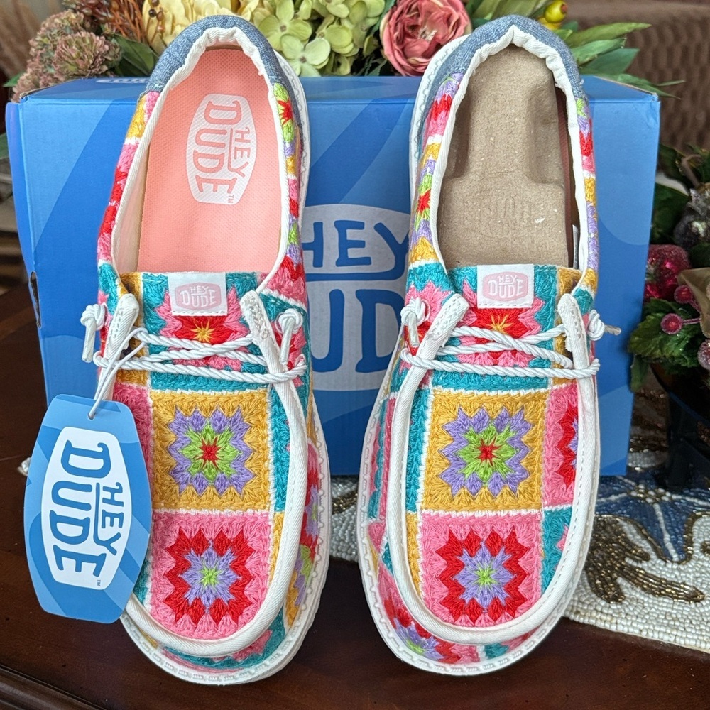 Hey Dude Women's Multi-Color Crochet Slip-On Shoes - Picture 4 of 12